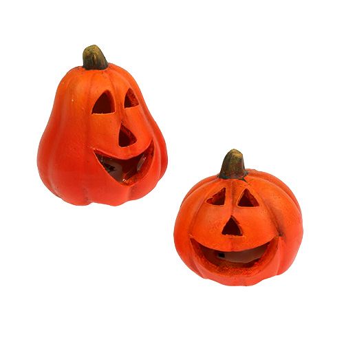 Floristik24 Pumpkin lantern mix 6cm - 8cm with LED 6pcs