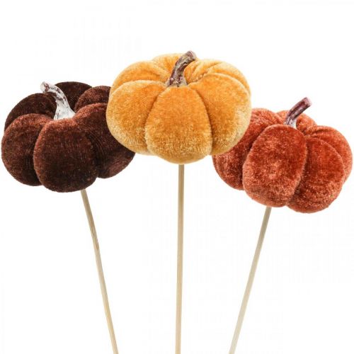 Floristik24 Deco Pumpkin Deco Plugs Orange, Brown Soft Ø6.5m 9pcs