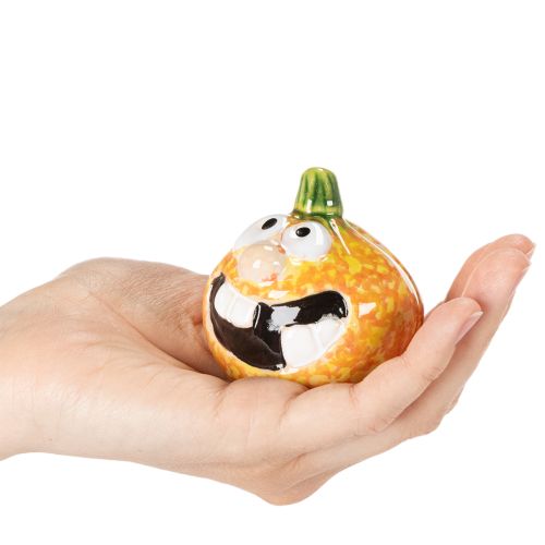 Decorative pumpkin figurine as a fun autumn decoration, 6cm, 2 pieces | Floristik24.co.uk