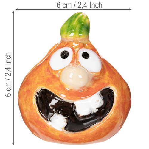 Decorative pumpkin figurine as a fun autumn decoration, 6cm, 2 pieces | Floristik24.co.uk