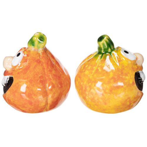 Decorative pumpkin figurine as a fun autumn decoration, 6cm, 2 pieces | Floristik24.co.uk