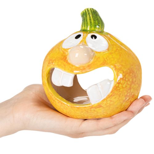 Pumpkin decorative figure and tealight holder, funny face, autumn decoration, 12cm, 2 pieces | Floristik24.co.uk