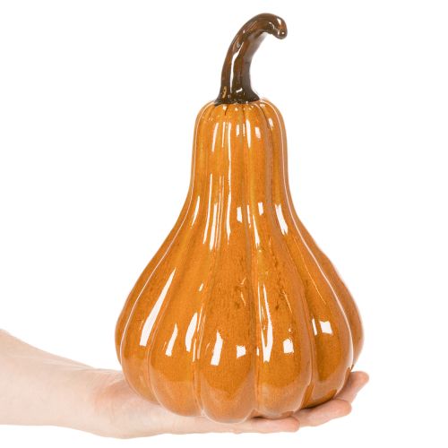 Pumpkin-Shaped Ceramic Decoration, 26cm, Warm Orange | Floristik24.co.uk