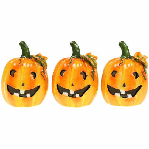 Floristik24 Pumpkin with LED Ø7,5cm H10cm 3pcs