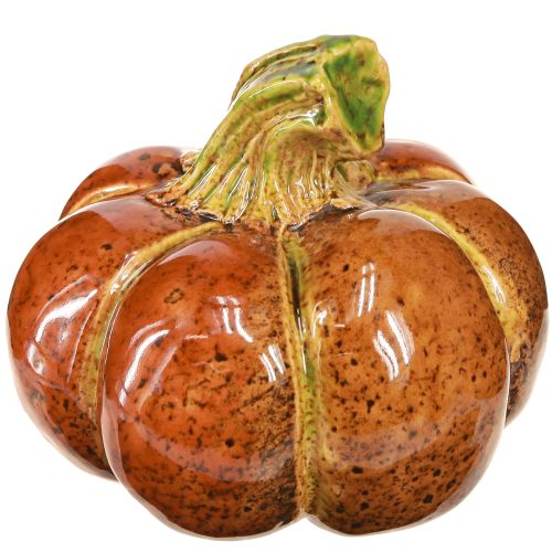 Product Pumpkins ceramic autumn decoration brown orange 10/13cm 2 pcs