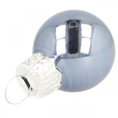 Product Mini Christmas Balls Glass Blue Matt/Shiny Ø2cm 44 pcs