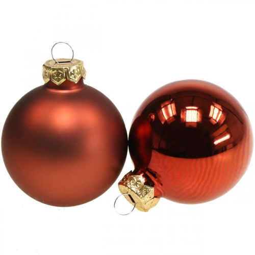 Product Christmas balls glass rust red balls matt/glossy Ø4cm 60p