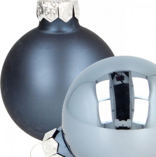 Product Christmas balls glass blue glass ball matt/glossy Ø4cm 60 pieces