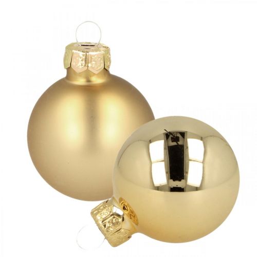 Floristik24 Christmas Balls Glass Gold Glass Ball Matt/Shiny Ø4cm 60 pcs