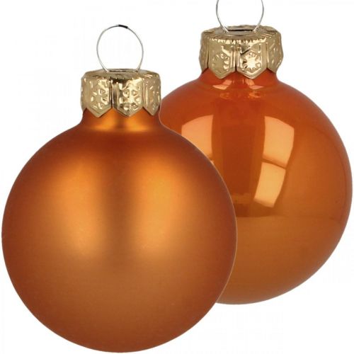 Product Christmas balls glass orange balls matt/glossy Ø4cm 60p