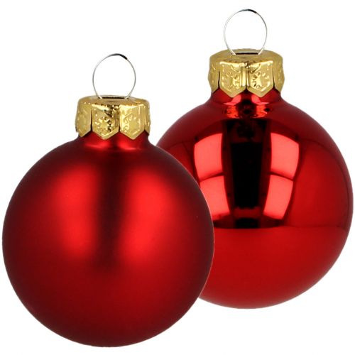 Product Christmas balls glass red glass balls matt/glossy Ø4cm 60 pieces