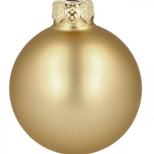 Floristik24 Christmas balls glass golden matt shiny Ø5.5cm 26pcs