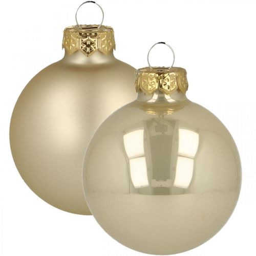 Floristik24 Christmas balls glass cream matt shiny Ø5.5cm 26pcs