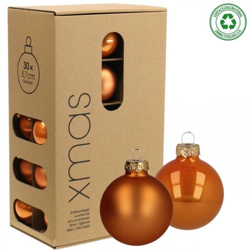 Floristik24 Christmas baubles glass orange matt shiny Ø5.5cm 26p