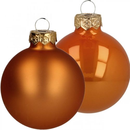 Floristik24 Christmas baubles glass orange matt shiny Ø5.5cm 26p