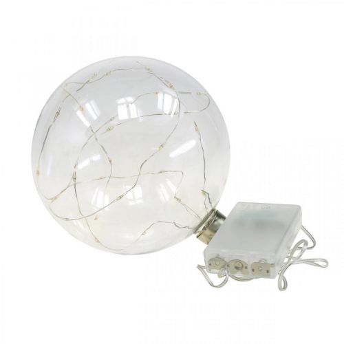 Floristik24 Christmas ball LED ball Ø10cm 15L inside warm white timer