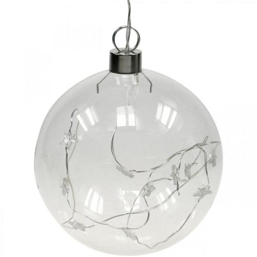Floristik24 Christmas ball LED ball Ø12cm 15L inside warm white timer