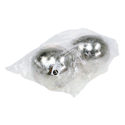 Floristik24 Decorative balls stainless steel Ø11cm 2 pcs