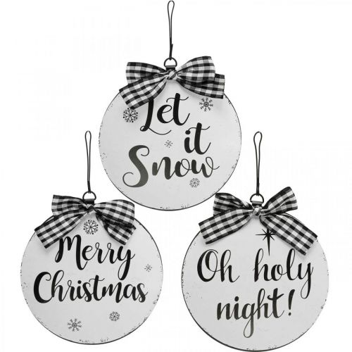 Decorative Christmas Tree Ball Metal Vintage Ø15cm 3 Pcs