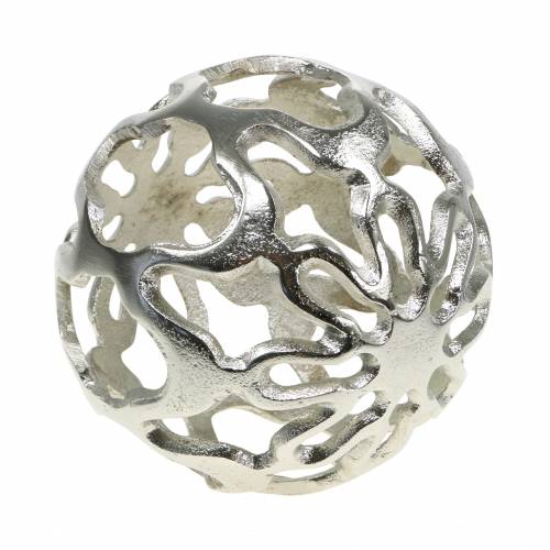 Floristik24 Decorative ball openwork metal silver Ø15cm