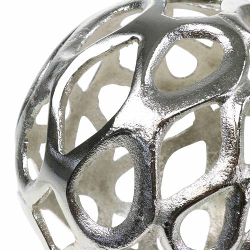 Floristik24 Decorative sphere pierced metal silver Ø20cm