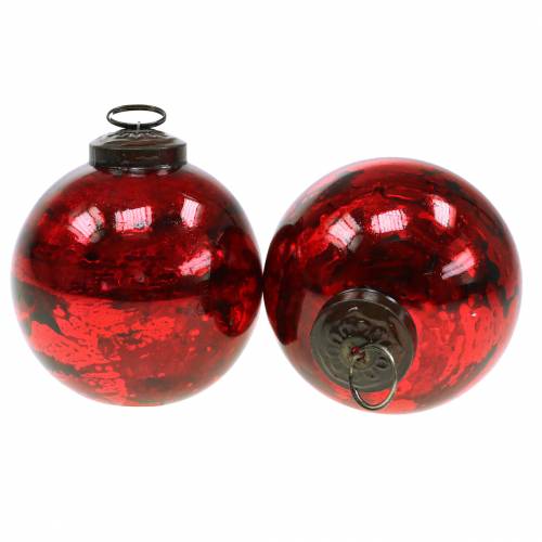 Christmas tree decorations Christmas ball glass red Ø10cm 4pcs | Floristik24.co.uk