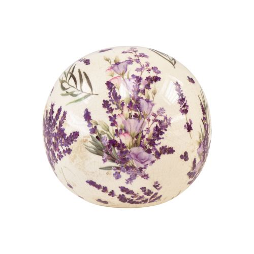 Ceramic ball small lavender ceramic decoration purple cream Ø9.5cm