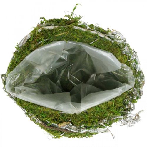 Floristik24 Grave decoration ball vines moss green, white washed Ø20cm