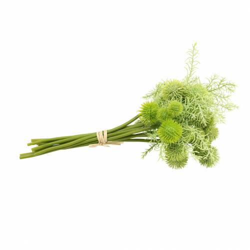 Floristik24 Globe Thistle in a Bunch Artificial Green Assorted 34cm 10 Pcs