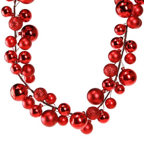 Floristik24 Ball Garland Christmas Christmas Garland Red 160cm