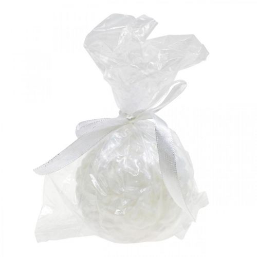 Product Ball candle roses round candle white candle decoration Ø7cm