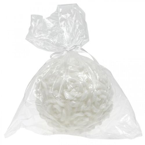 Product Ball candle roses round candle white table decoration Ø10.5cm