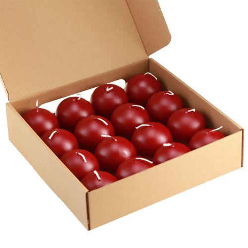 Product Ball candles 60mm old red 16 pcs