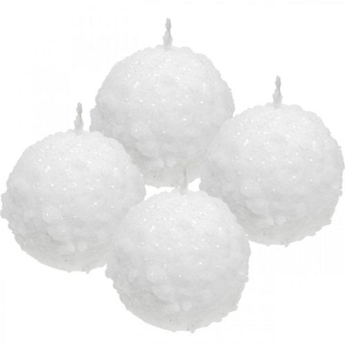 Floristik24 Advent candles, ball candles, snowball candles 80mm 4 pcs