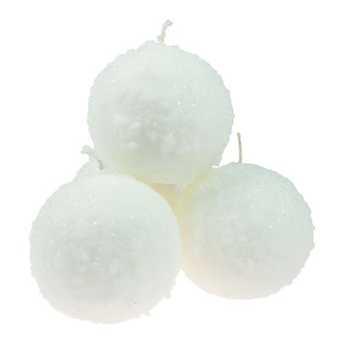 Product Ball candles white snowball candles ball candles Ø10cm 4 pcs
