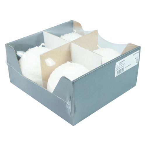 Product Ball candles white snowball candles ball candles Ø10cm 4 pcs