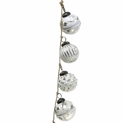 Floristik24 Christmas decoration garland Christmas tree balls white 120cm