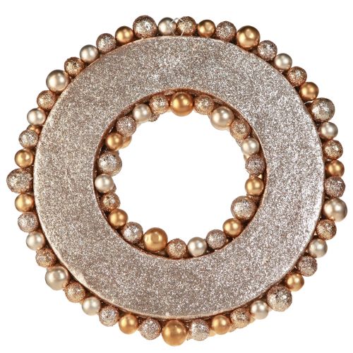 Floristik24 Ball Wreath Christmas Wreath Gold Pearl Clear Ø33cm