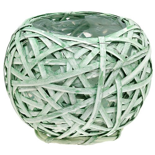 Floristik24 Sphere pot made of chip Ø23cm H19cm green
