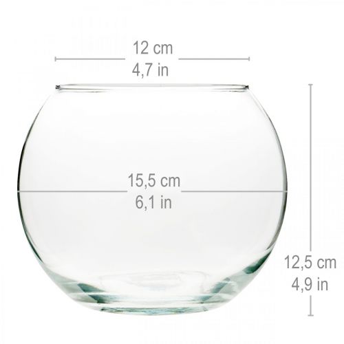 Product Ball vase glass vase clear round table vase flower vase Ø15.5cm H12.5cm