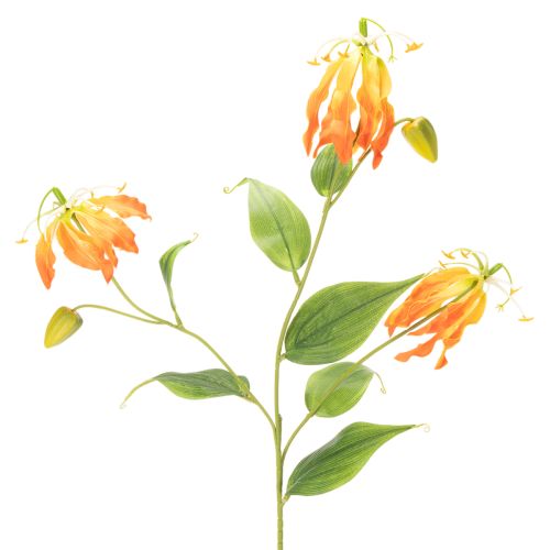 Kunstflower Gloriosa Orange with Long Stems for Vases 80cm, Set of 3