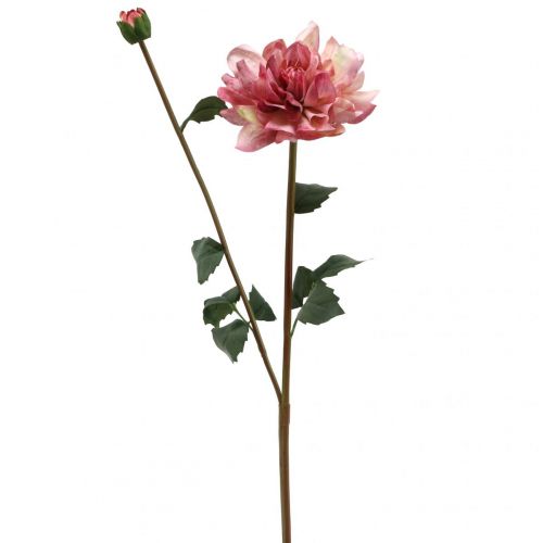 Floristik24 Artificial flower dahlia pink blossom with bud H57cm