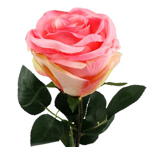 Floristik24 Artificial Flower Rose filled pink Ø10cm L65cm 3pcs