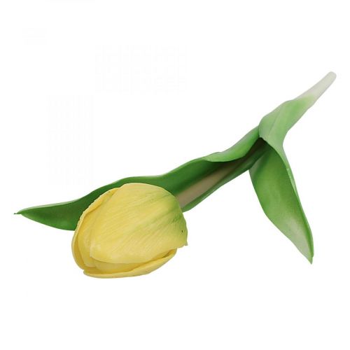 Product Artificial Flower Tulip Yellow Real Touch Spring Flower H21cm
