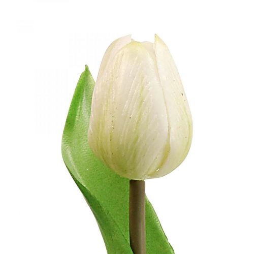 Artificial Tulip White Real Touch Spring Flower H21cm
