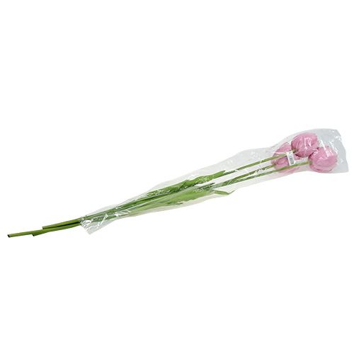 Floristik24 Artificial flowers tulips filled old rose 84cm - 85cm 3pcs