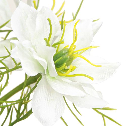 Product Artificial Flowers White Nigella Virgin in Green 67cm 3 Pcs