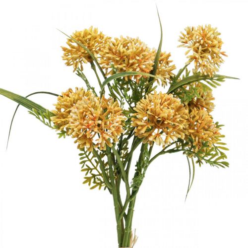 Artificial flowers yellow allium decoration ornamental onion 34cm 3pcs in bunch