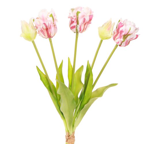 Product Artificial Flower Bouquet 5 Parrot Tulips Artificial Tulips 40cm