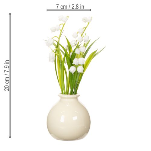 Product Artificial bouquet of lilies of the valley in a classic vase, ideal for home decor, 20cm